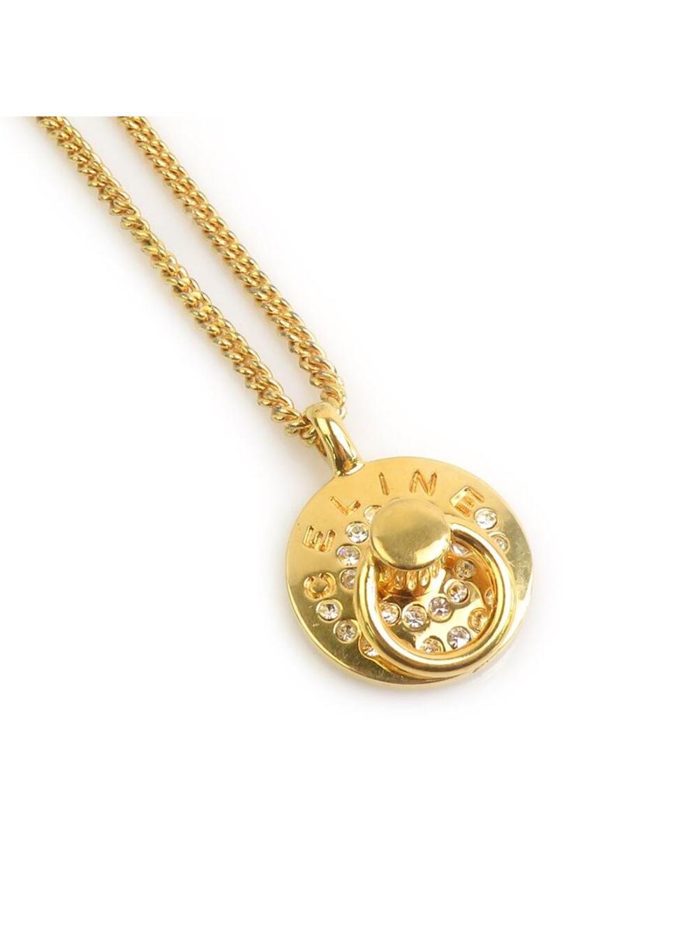 Auth Celine Necklace Gold/Silver #303043C19B